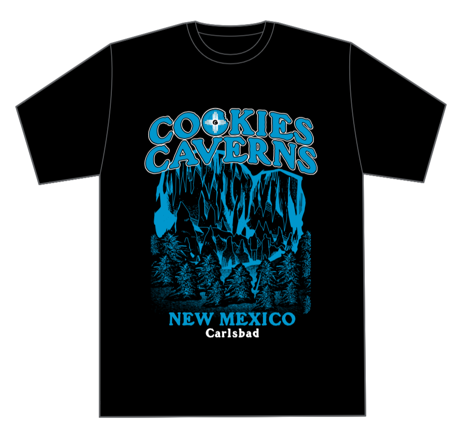 Photograph of product: Cookies Local | Caverns Black T-Shirt | Small