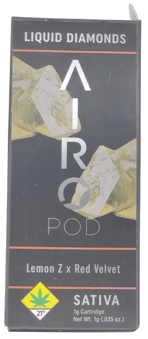 Photograph of product: Airo Liquid Diamonds Series VAPE Lemon Z x Red Velvet Cart 1g