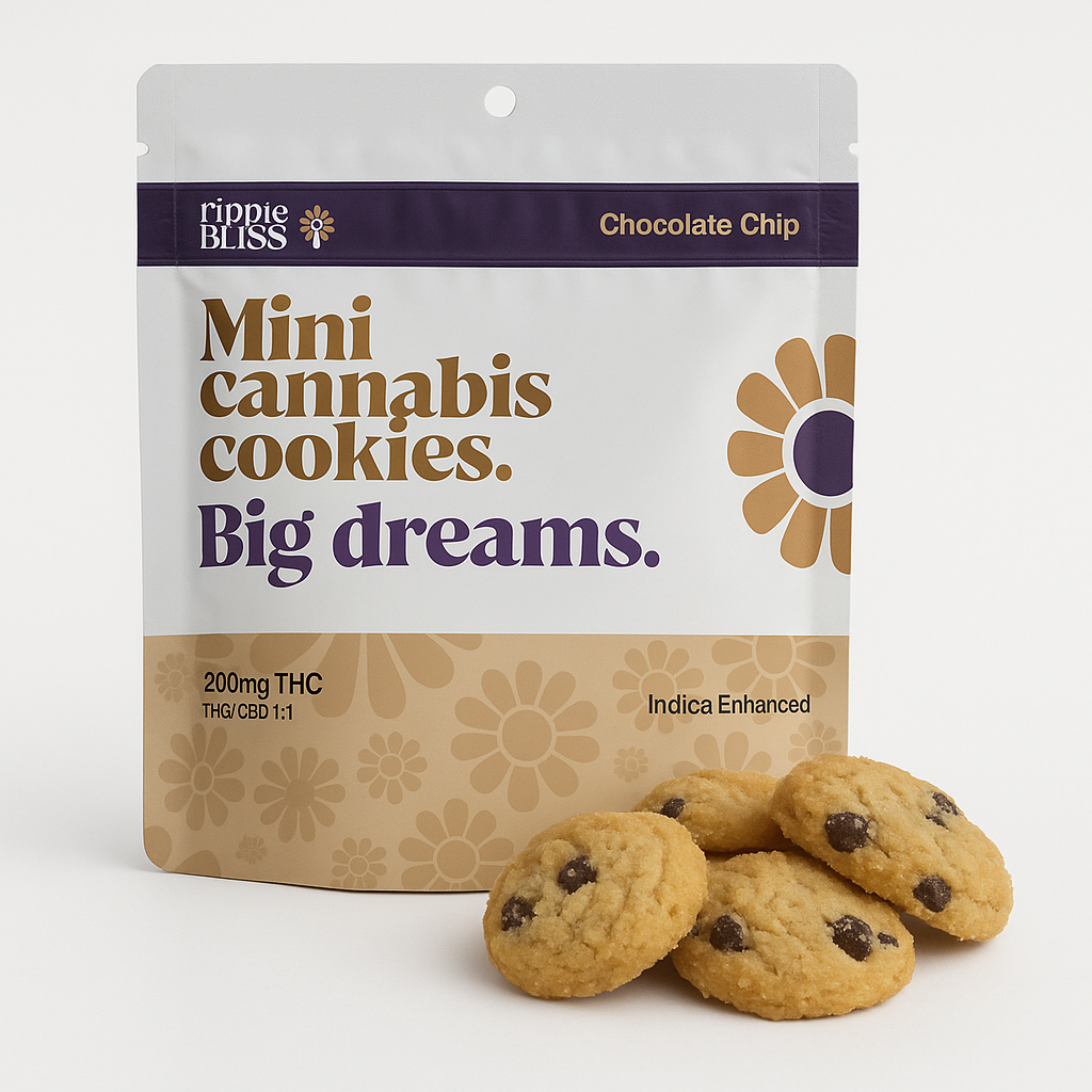 Photograph of product: Hippie Bliss - Chocolate Chip Cookies 1:1:1 TH-oui:CBD:CBN - 200mg