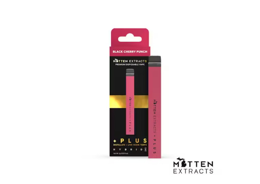 Photograph of product: Mitten Extracts | Black Cherry Punch | Disposable Vape 1g