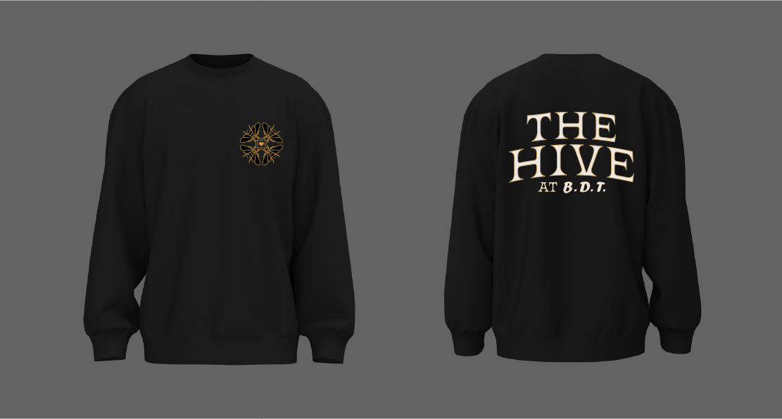 Photograph of product: The Hive Unisex Crewneck Sweatshirt | Black