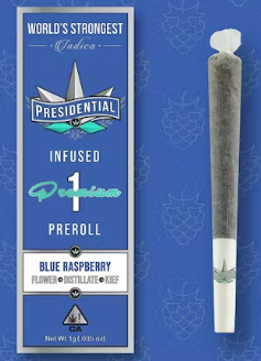 Photograph of product: Blue Rasberry Moonrock Preroll  [I] Infused   Presidential