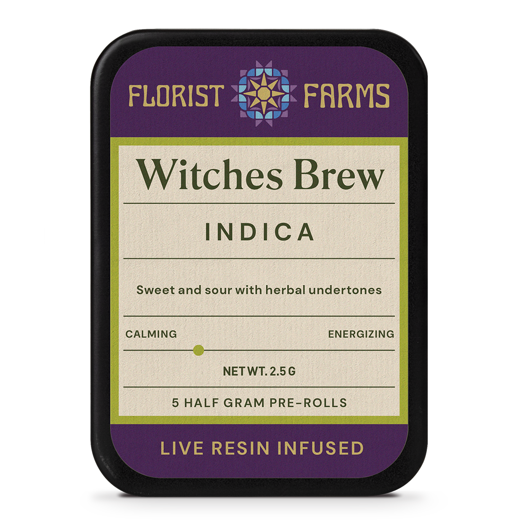 Photograph of product: Florist Farms | Witches Brew | 5pk Infused Pre Rolls | 2.5G | Oui'd