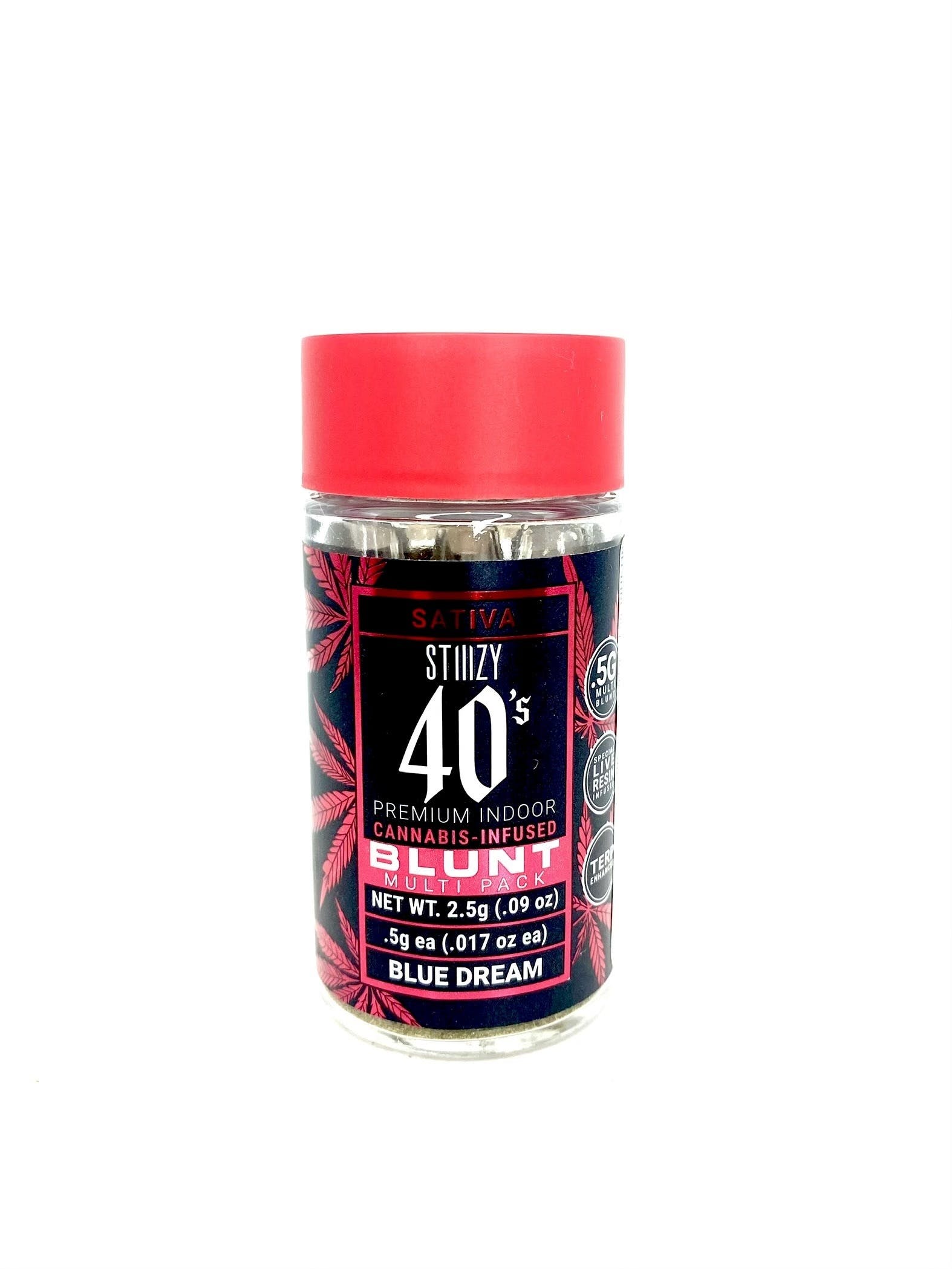 Photograph of product: STIIIZY - 40s - Mini Blunts - Blue Dream - 5pk x 0.5g = 2.5g, INFUSED!