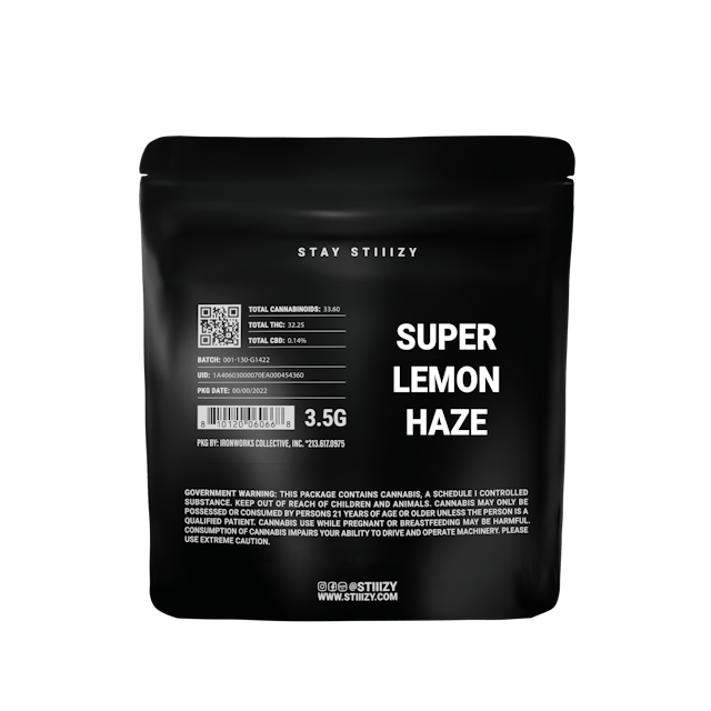 Photograph of product: Black Label | Super Lemon haze | 3.5g Flower