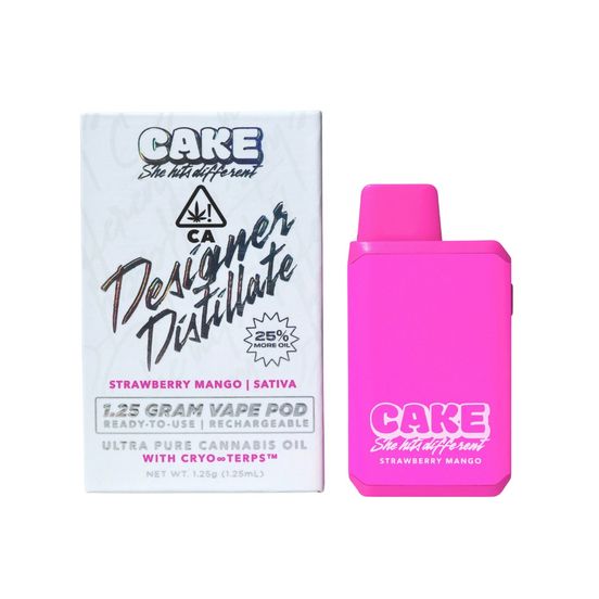 Photograph of product: Cake AIO Vape Strawberry Mango 1.25g - 