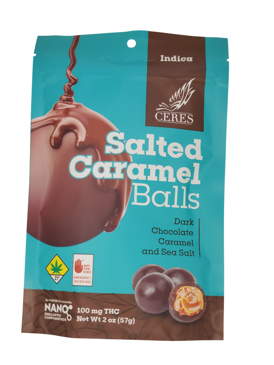 Photograph of product: Ceres Chocoballs Oui'd Caramel 10pk 100mg