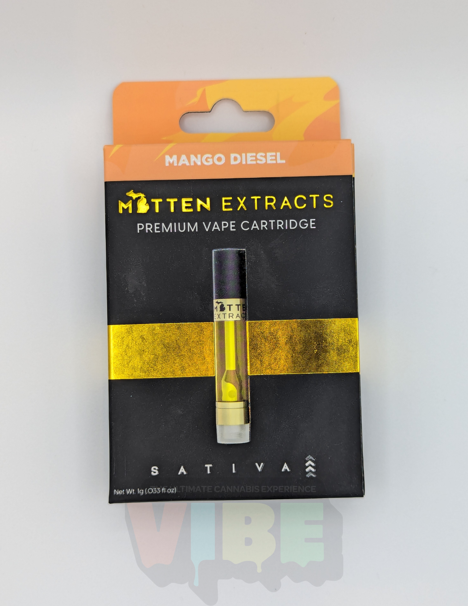 Photograph of product: Mitten Extracts | Mango Diesel | 1g Vape Cart | REC