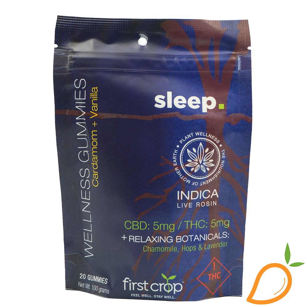 Photograph of product: 100mg 1:1 TH-oui/CBD Sleep Oui'd Wellness Gummies First Crop