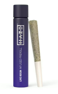 Photograph of product: Haze Hazelnut (S) | Pre-Roll | Purple Diamonds (H) | Live Rosin | 1.0g-Hybrid