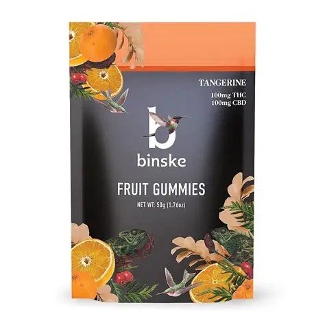 Photograph of product: Binske | Tangerine | 10pk Gummies | 100mg
