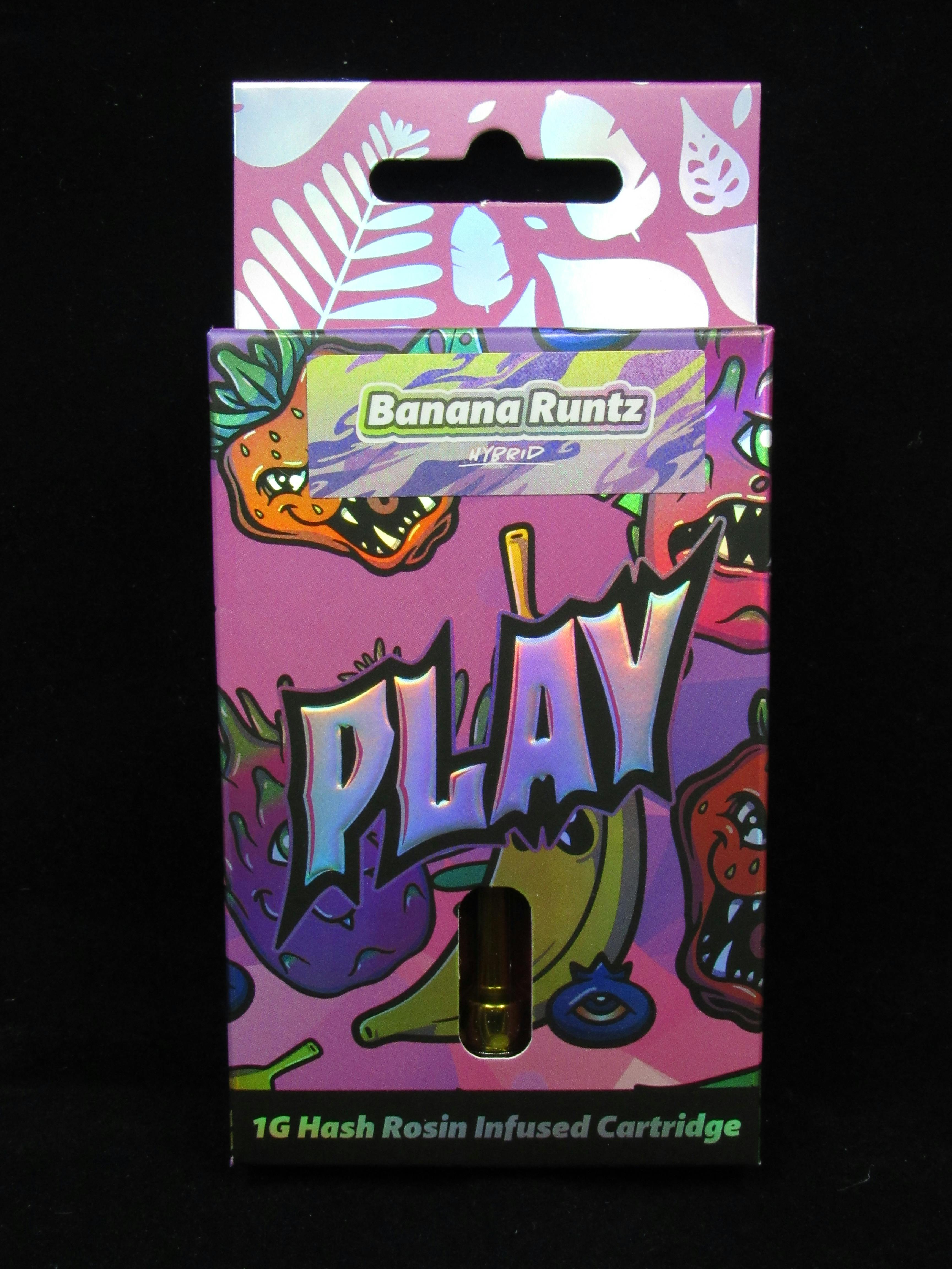 Photograph of product: Banana Runtz 1g Rosin Infused Distillate Cart | Play