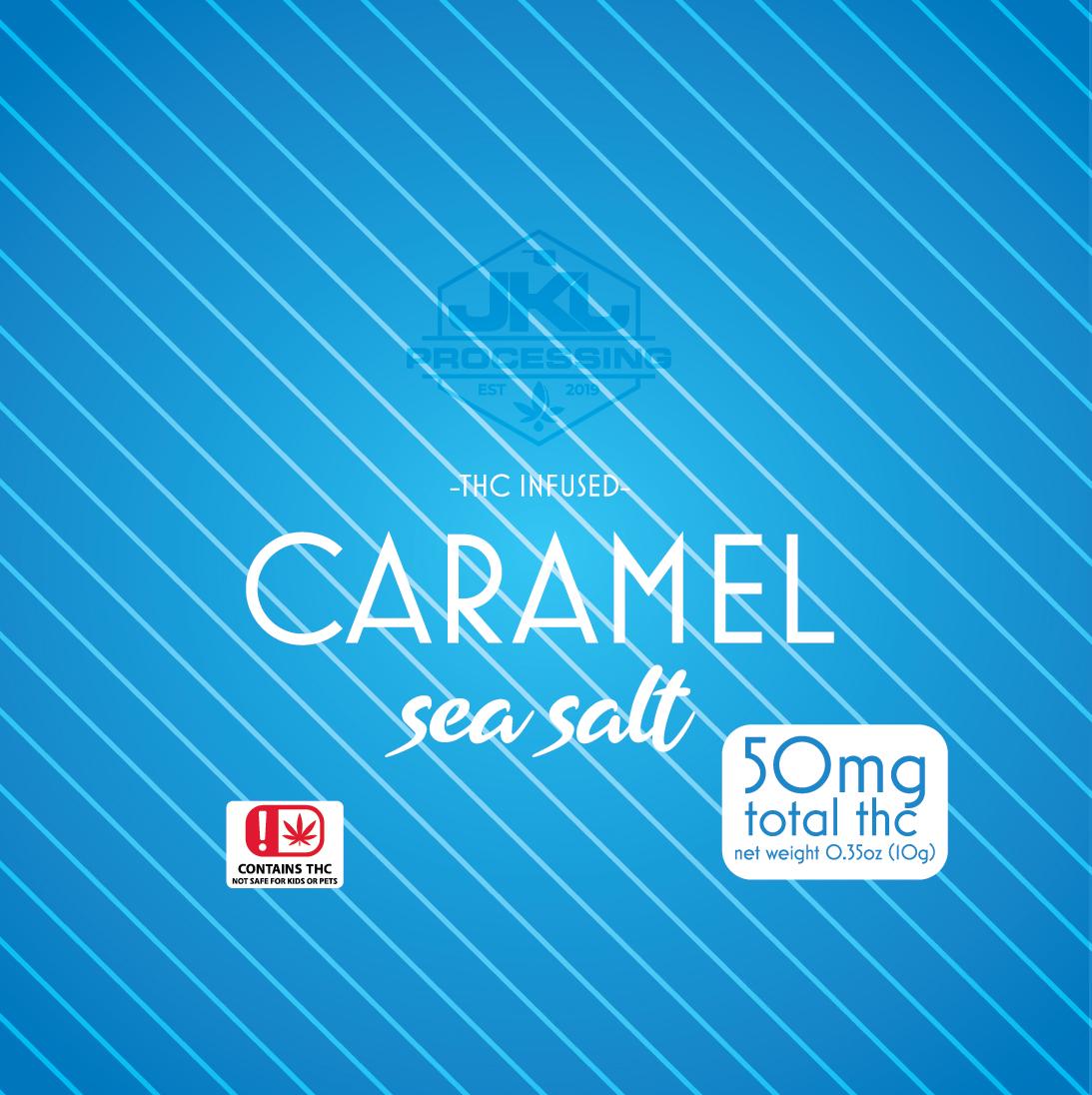 Photograph of product: EDIBLE JKJ SEA SALT CARAMEL 50MG