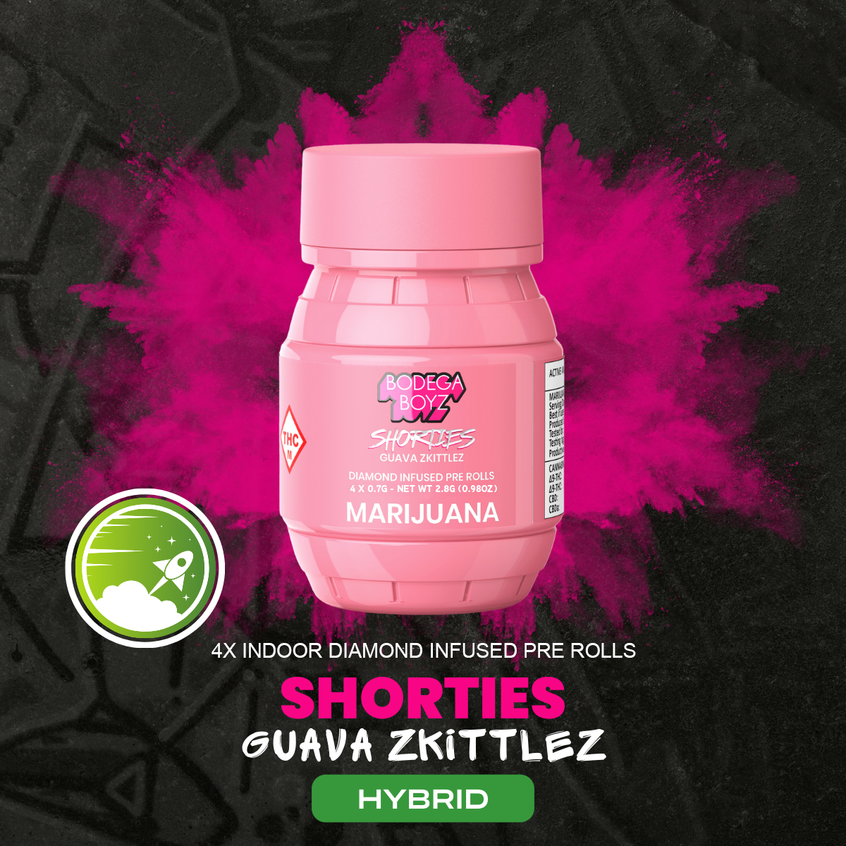 Photograph of product: Strawberry Haze - 4pk Diamond Infused Prerolls
