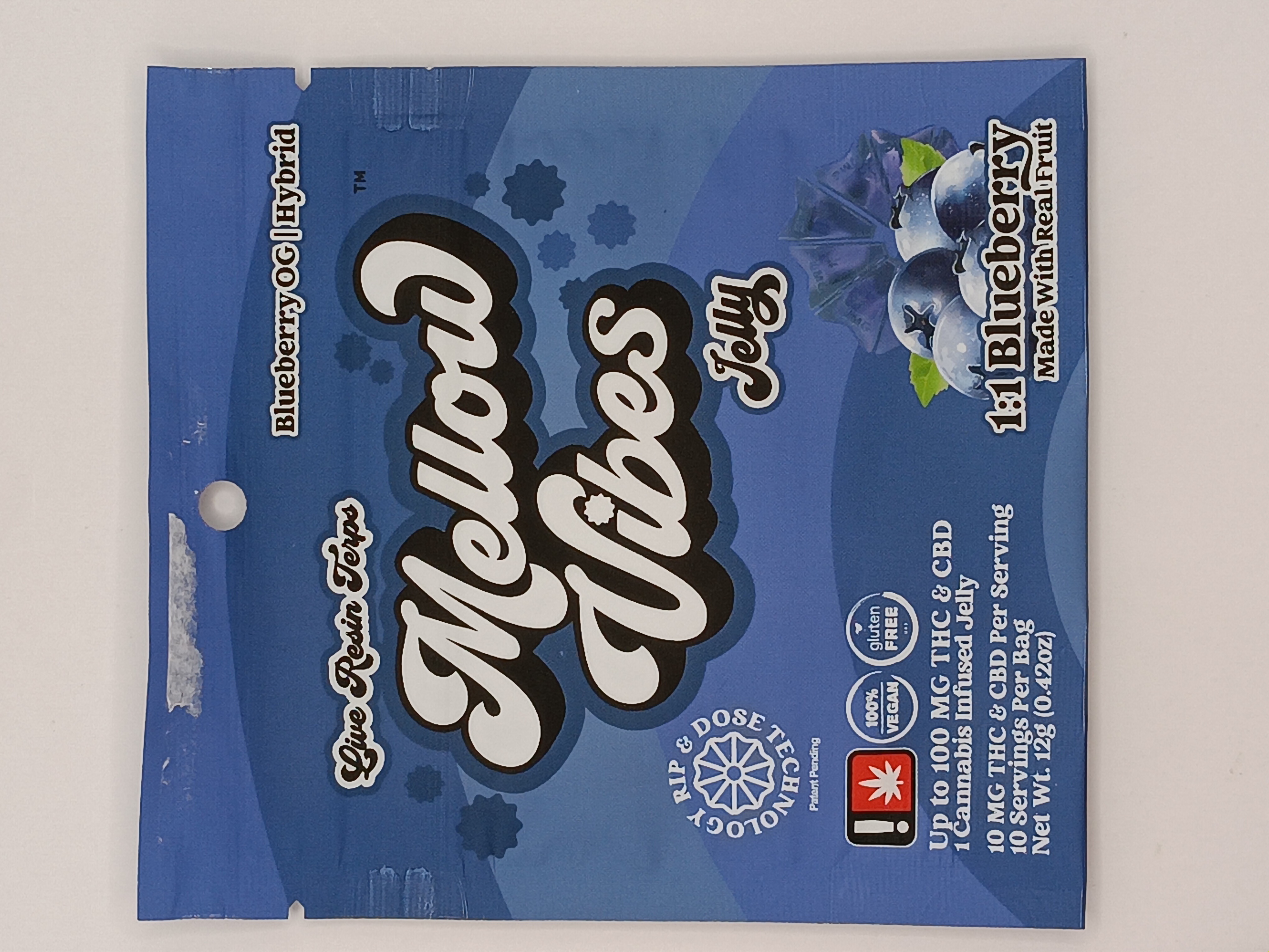 Photograph of product: Blueberry Blueberry OG 1:1 100MG Jelly (Mellow Vibes)