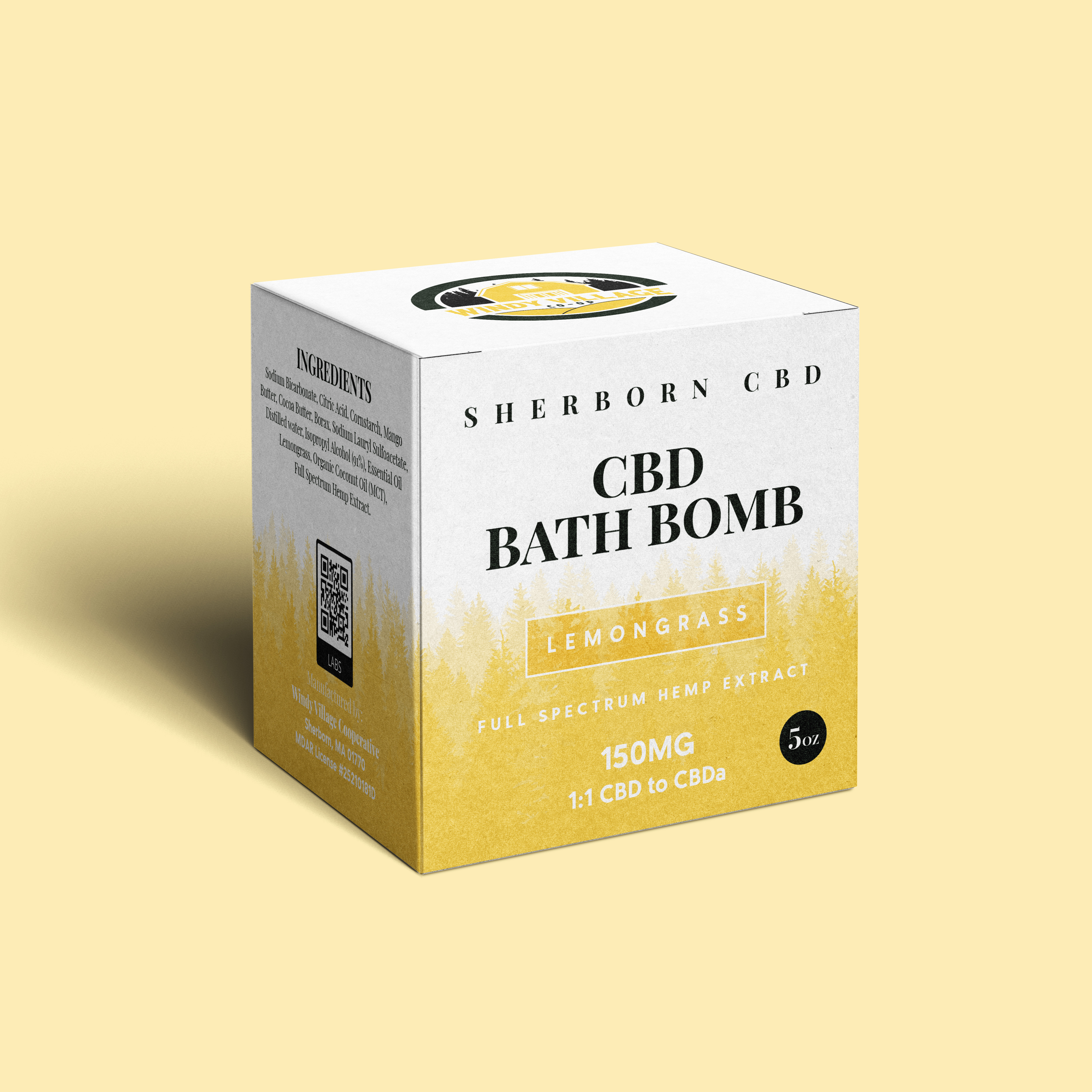 Photograph of product: CBD 150mg Bath Bomb- Lemongrass