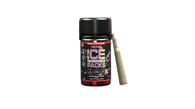 Photograph of product: Acapulco Gold Ice Packs Rosin Diamond au chocolat Infused Pre-Rolls | 5pk