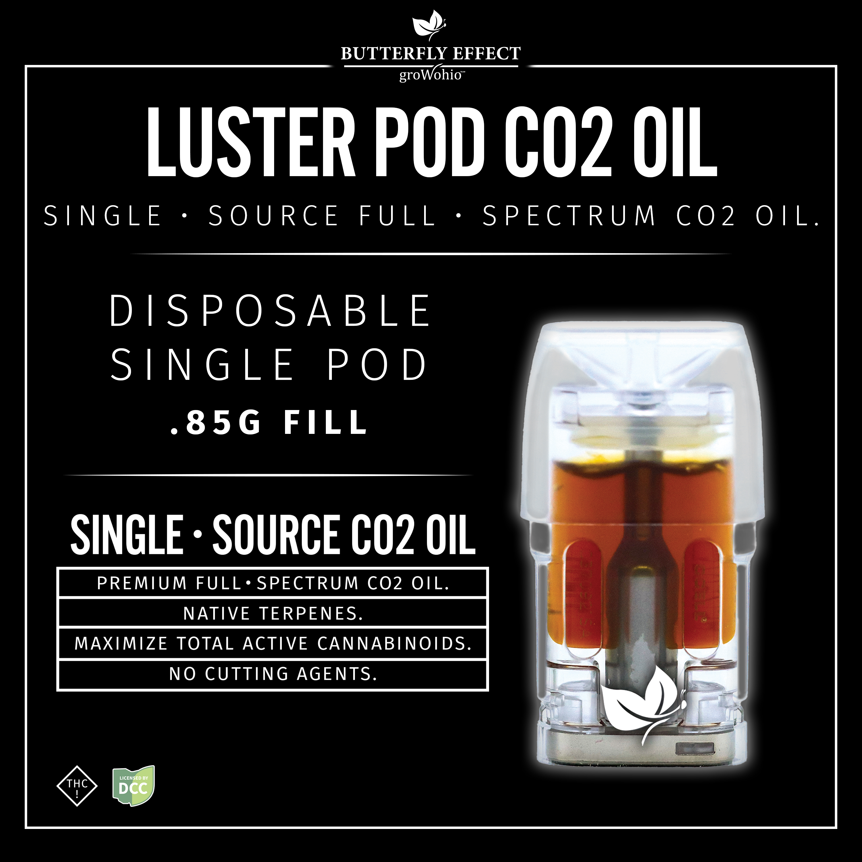 Photograph of product: Butterfly Effect | Cadilac Rainbow | .85g CO2 Luster Pod