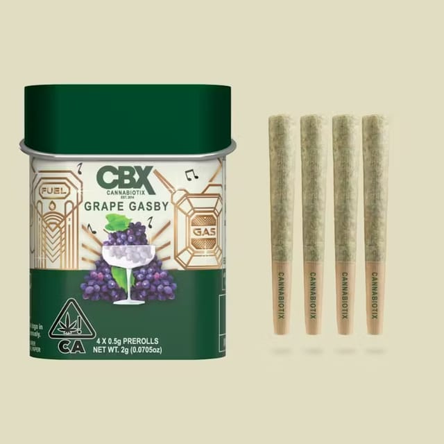 Photograph of product: Grape Gasby | CBX Pre-Roll Pack [4pk][2g] - 