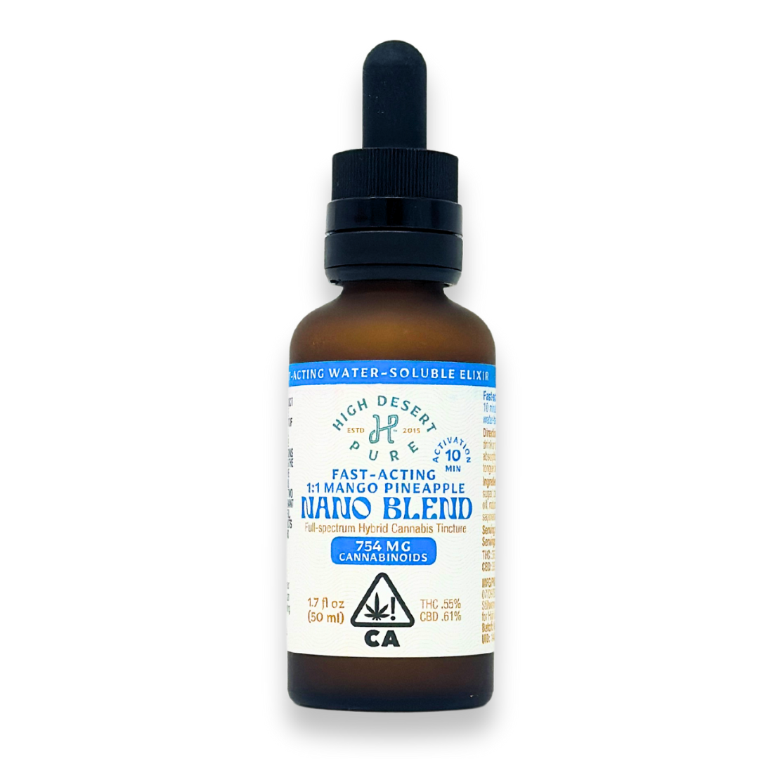 Photograph of product: High Desert Pure - Nano Blend 1:1 - 50ml - Tincture - 360mgTH-oui/393mgCBD