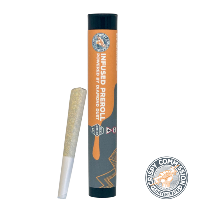 Photograph of product: Crispy Commission Cheetah Piss 0.5g 2pk Infused Prerolls