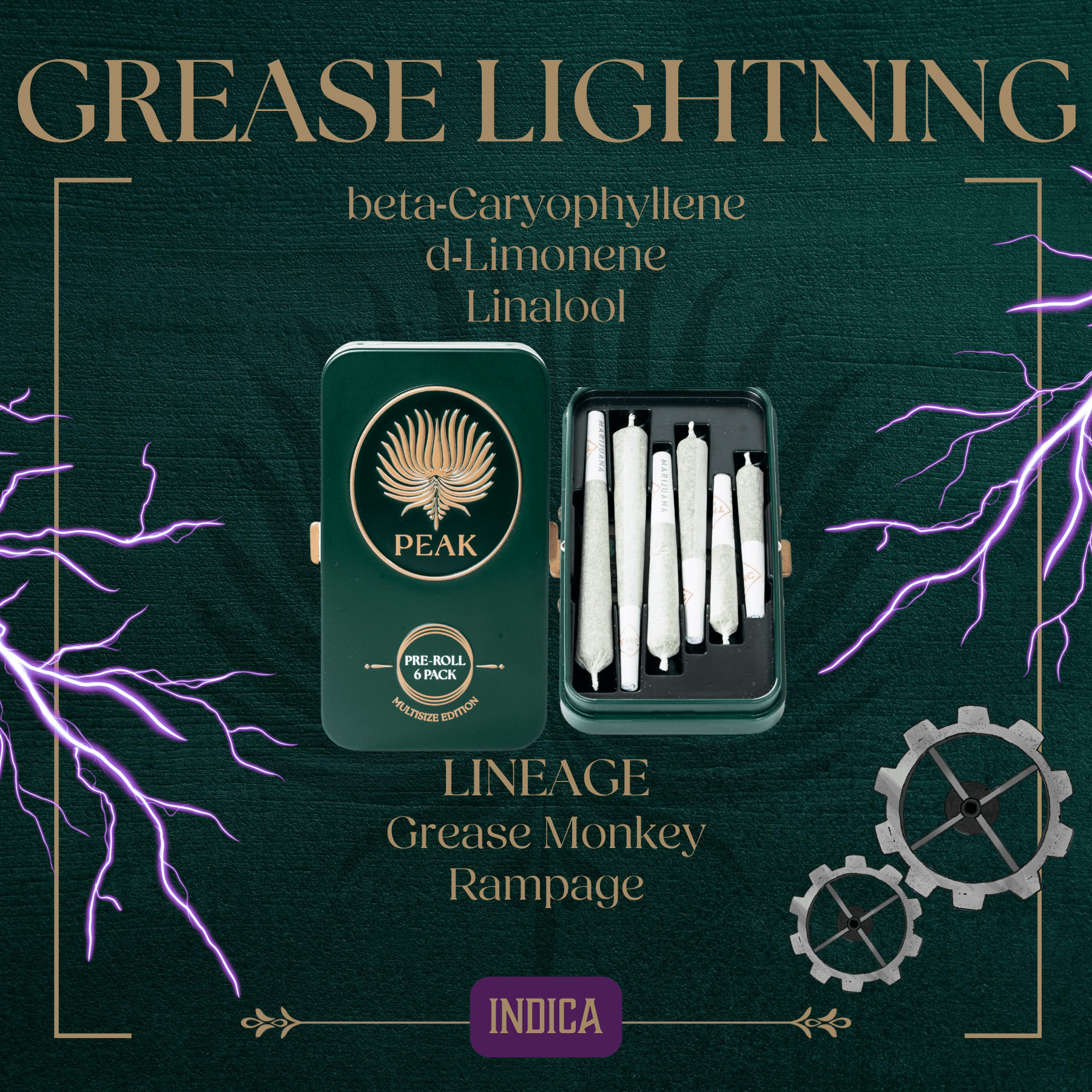 Photograph of Product: Grease Lightning Pre-Roll Multi Size | 6-pack