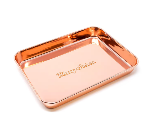 Photograph of product: Blazy Susan Stainless Steel Rose Rolling Tray