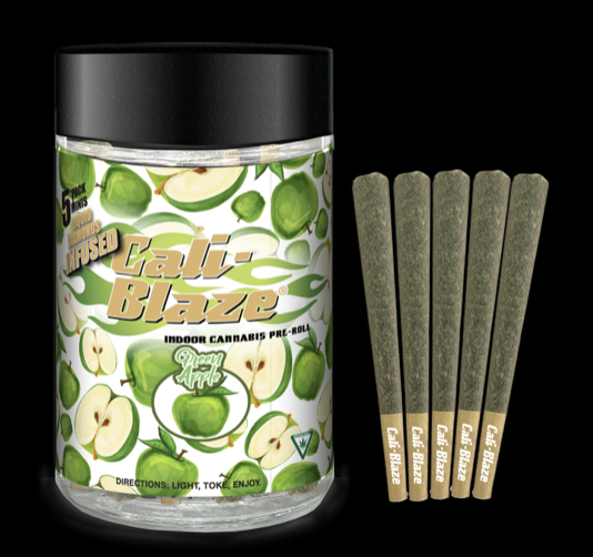 Photograph of product: Cali-Blaze | Infused Pre-Roll 5-Pack - 3.5g - Green Apple