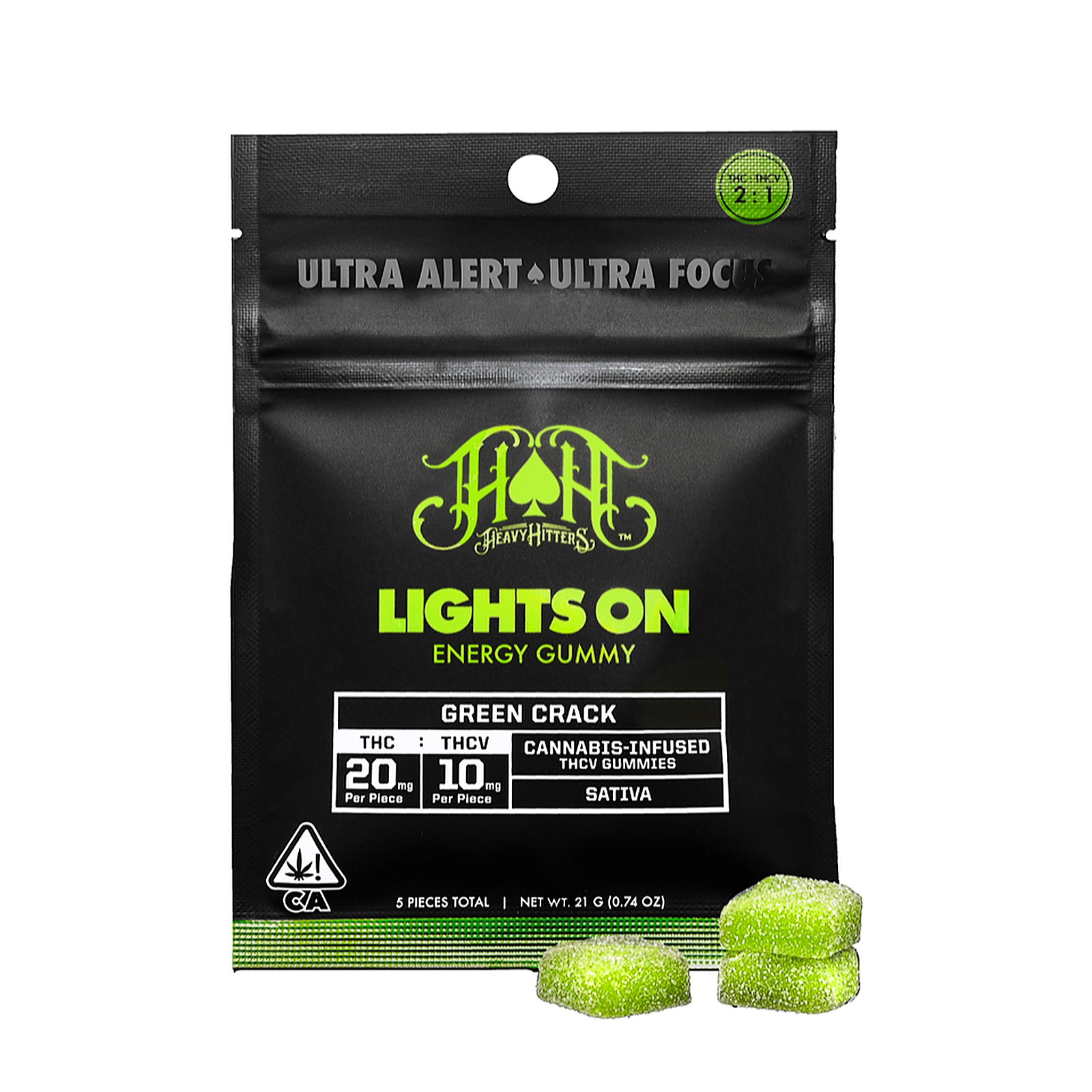 Photograph of product: Lights On 2:1 - 100mg TH-ouiV Gummies | Heavy Hitters