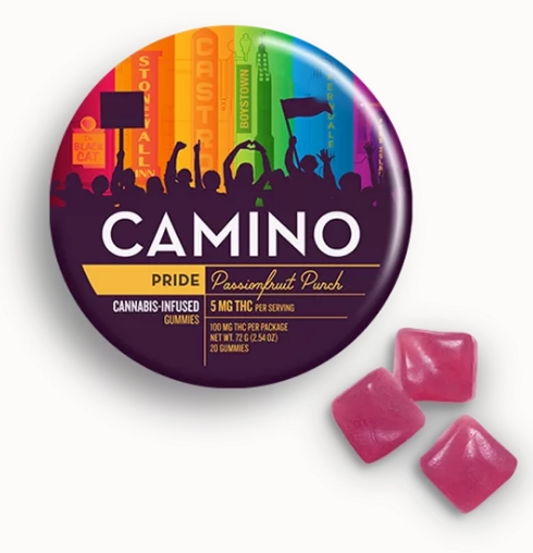 Photograph of product: Camino Gummies | Passionfruit Punch (Pride) | 100mg