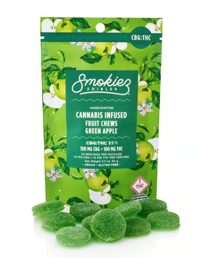Photograph of product: Sweet Green Apple 1:1 TH-oui:CBG 110mg -10pk