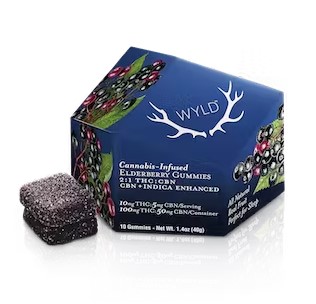 Photograph of product: 100mg (2:1) CBN Elderberry Gummies