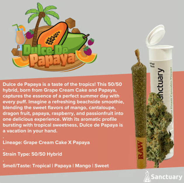 Photograph of product: Dulce De Papaya - Preroll 1g