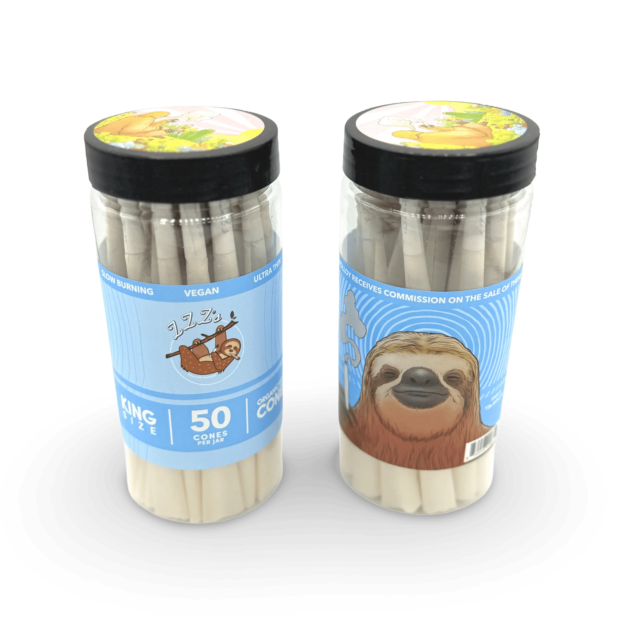 Photograph of product: "Stoner Sloth" - King Size Cones 50pk Jar