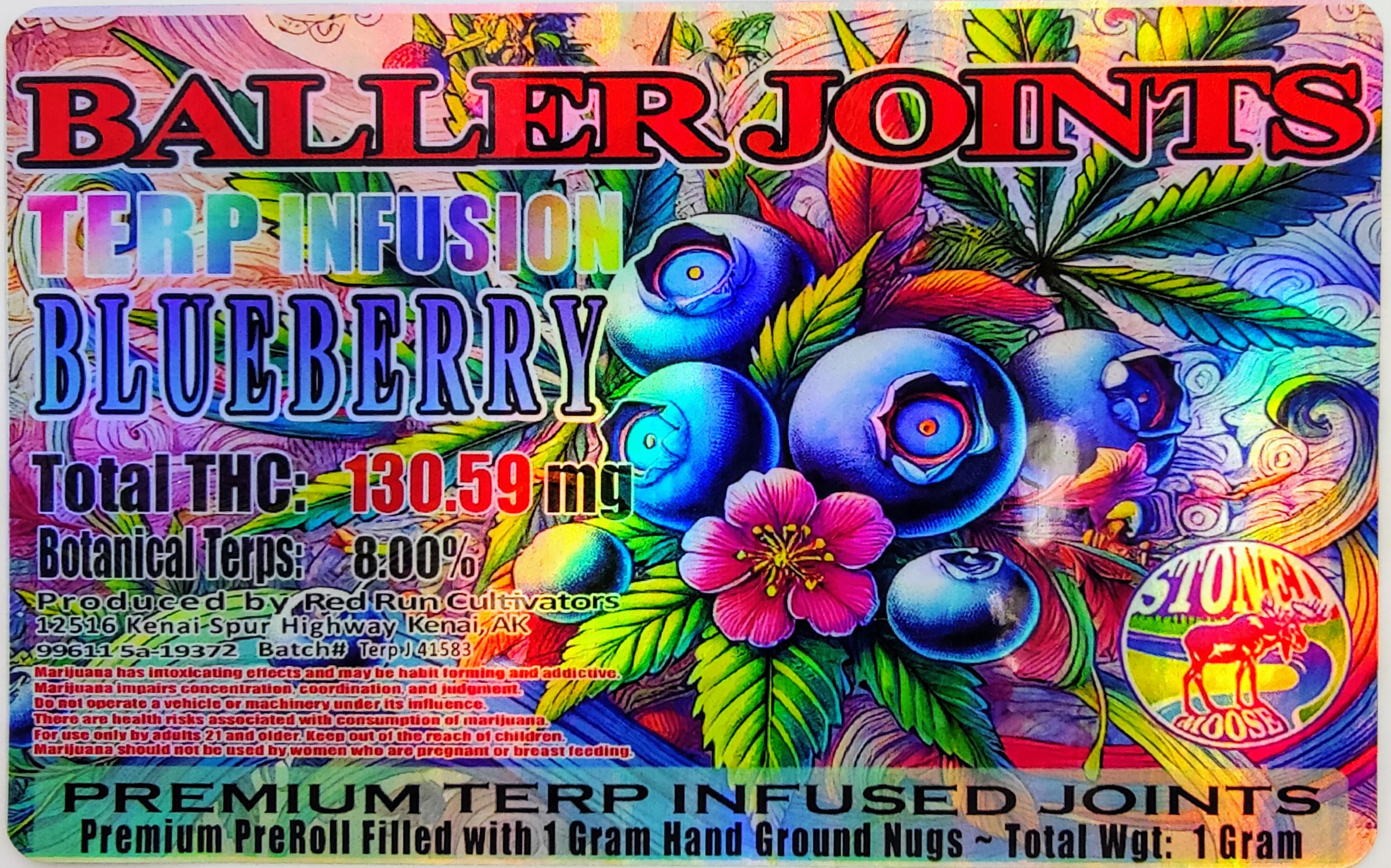 Photograph of product: Baller Joints - Terp Infused - Blueberry - 1g