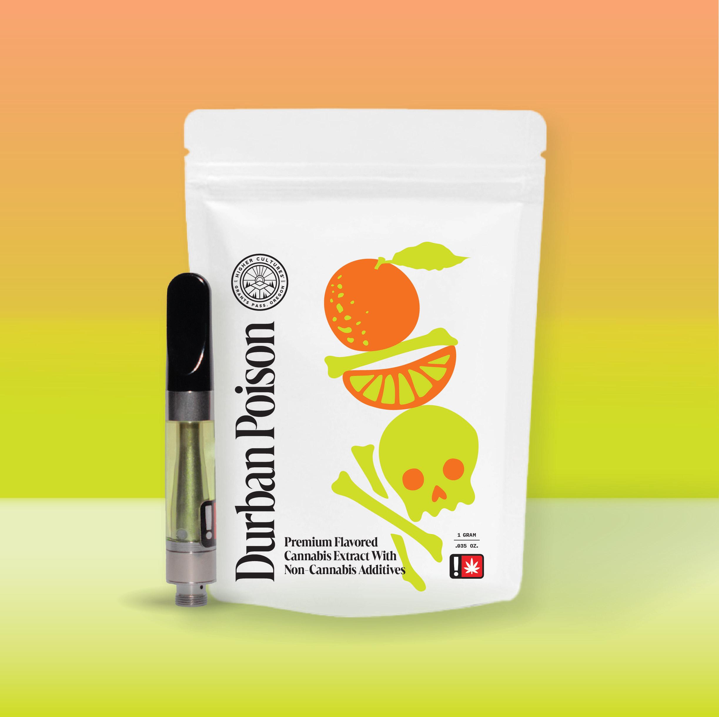 Photograph of product: Cartridge - 1g Flavored Higher Cultures Oui'd - Durban Poison