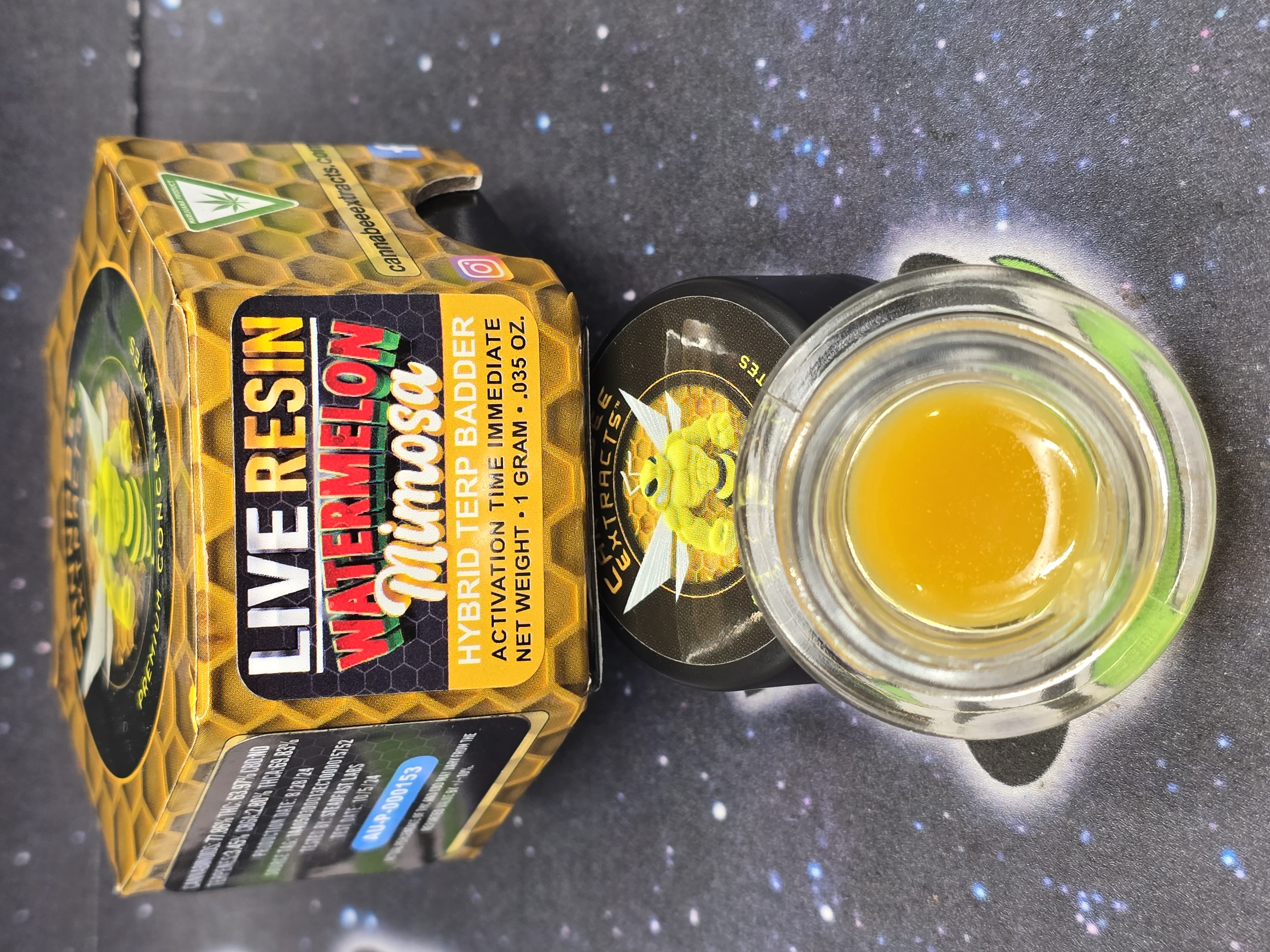 Photograph of product: Cannabee | Watermelon Mimosa | Live Resin Badder