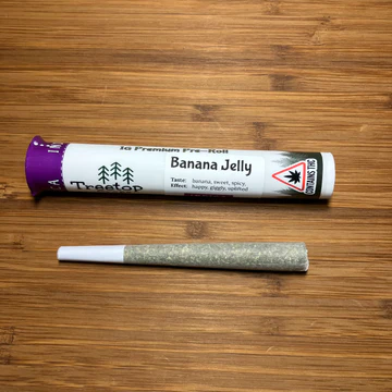 Photograph of product: Banana Jelly | Treetop Crops | Pre-Roll | Premium Flower