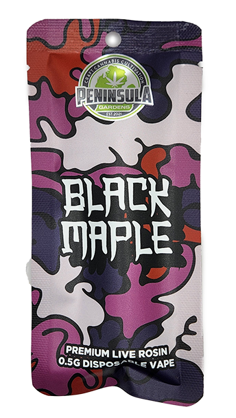 Photograph of product: Black Maple | Live Rosin Disposable | Peninsula Gardens