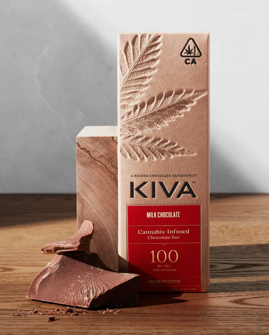 Photograph of product: KIVA | Milk Chocolate Bar | 100mg