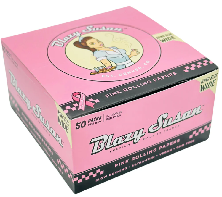 Photograph of product: Blazy Susan Pink Rolling Papers King Size Wide