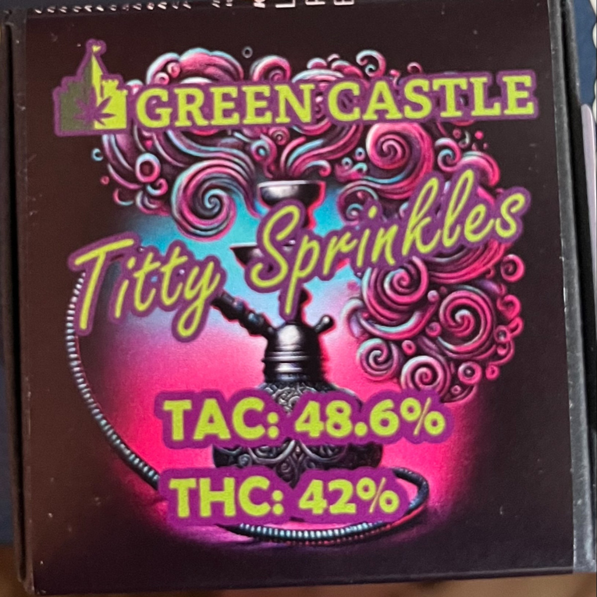 Photograph of product: VT Green Castle Reserve | Titty Sprinkles Brick au chocolat | 1g