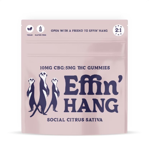Photograph of product: Effin' Hang Social Citrus Oui'd 1:2 TH-oui:CBG Gummies - 20 Pack