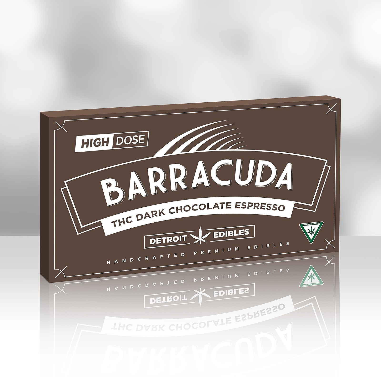 Photograph of product: Detroit Edibles Barracuda Bar Dark Chocolate Espresso 200mg