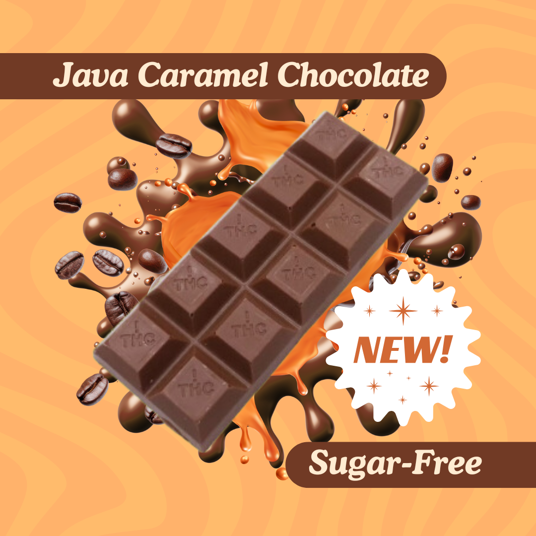 Photograph of product: Full Spectrum Sugar Free Java Caramel Milk Chocolate Bar 100mg