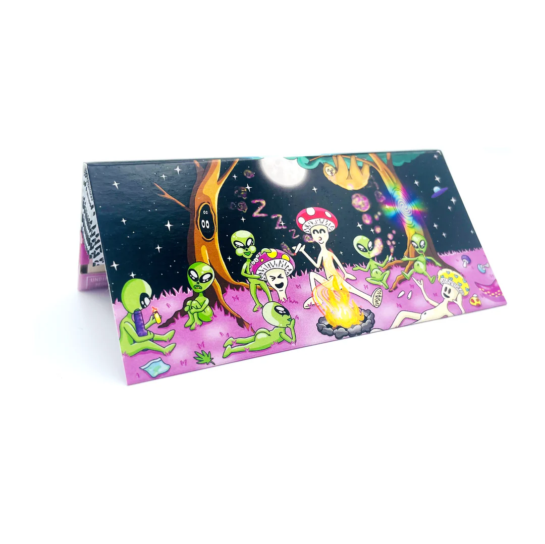 Photograph of product: Organic Hemp Papers + Tips w/ Intergalactic Art King Size Slim (110mm) 32pk