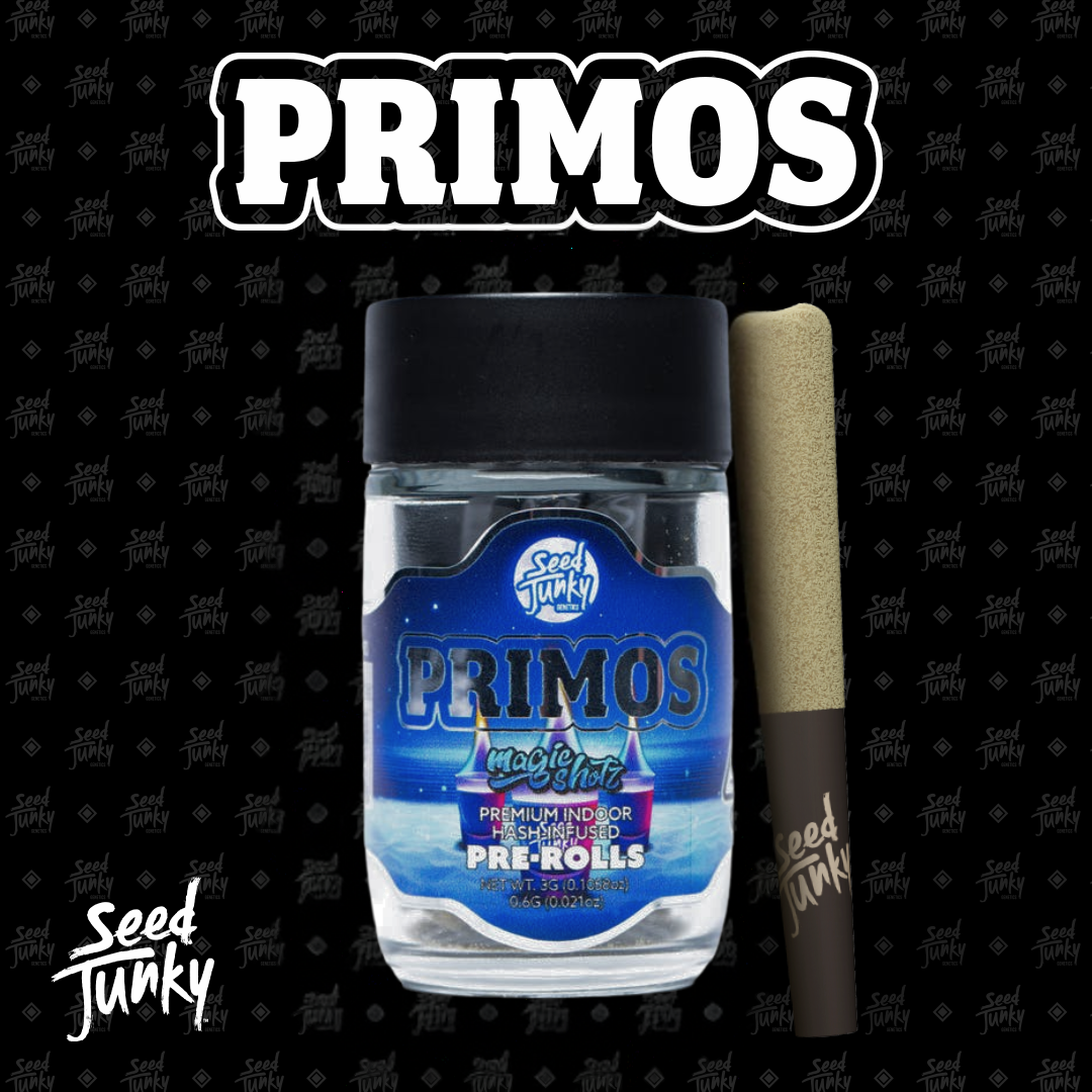 Photograph of product: Seed Junky - 0.6g Bubble au chocolat Infused Pre-Rolls 3g (5pk) - Magic Shotz