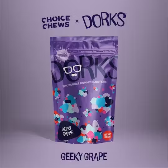 Photograph of product: Choice Chews (Dorks) | 100mg Edibles | Geeky Grape