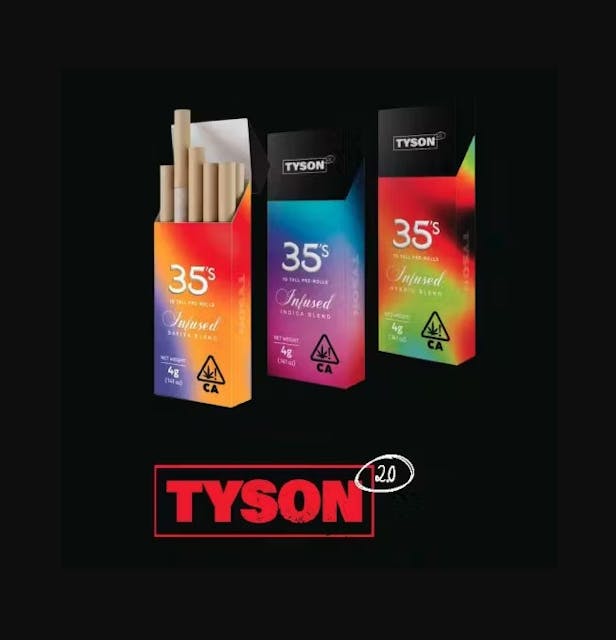Photograph of product: Lowell - Tyson Infused 35's Knockout 10 Pack Pre-Rolls 3.5g - Lowell - Tyson Infused 35's Knockout 10 Pack Pre-Rolls 3.5g