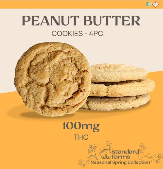 Photograph of Product: Peanut Butter Cookies | 4 x 25mg